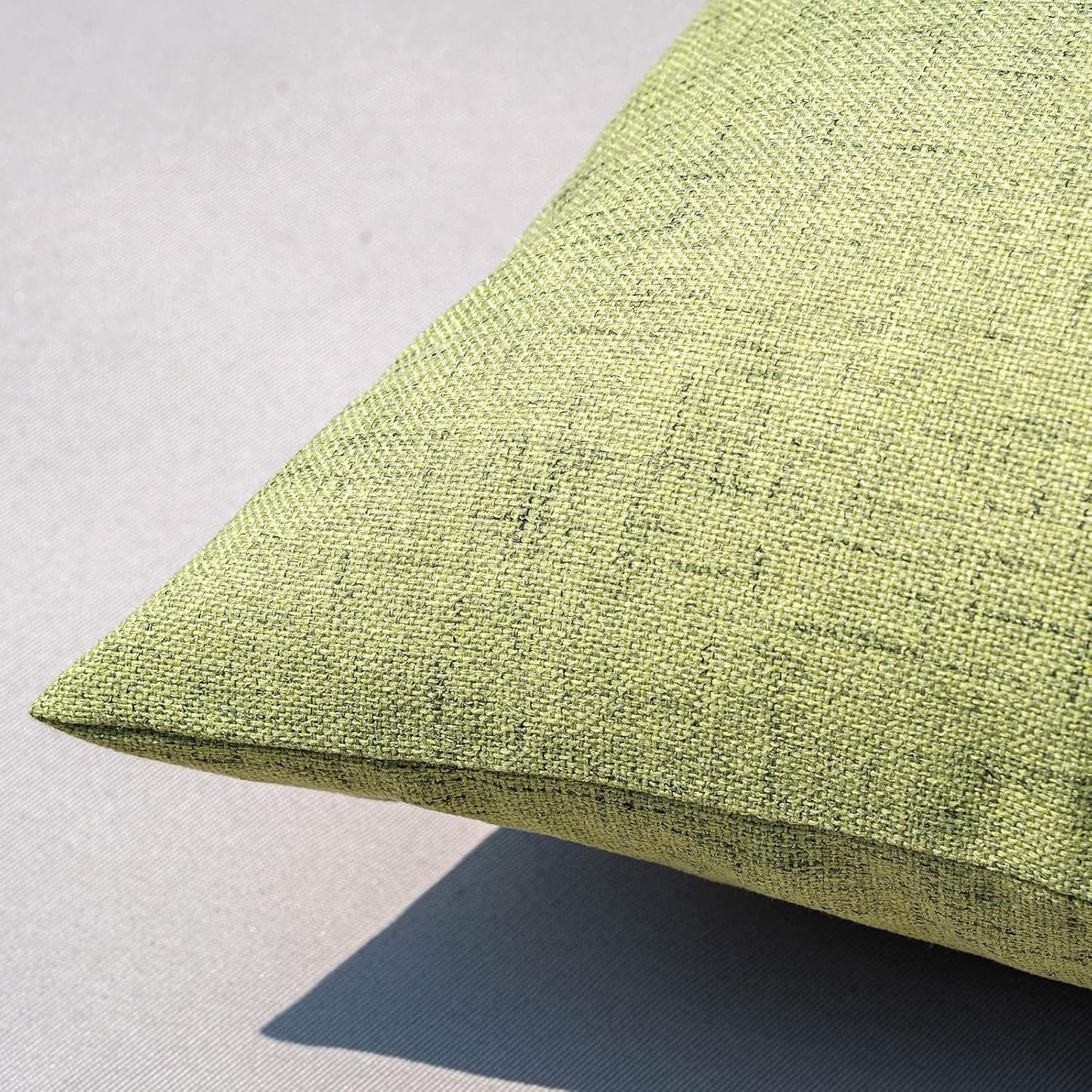 MIULEE Outdoor Throw Pillow Covers - Waterproof Decorative Soft Linen Cushion Shams | 18x18 Inch, Green (Pack of 2)