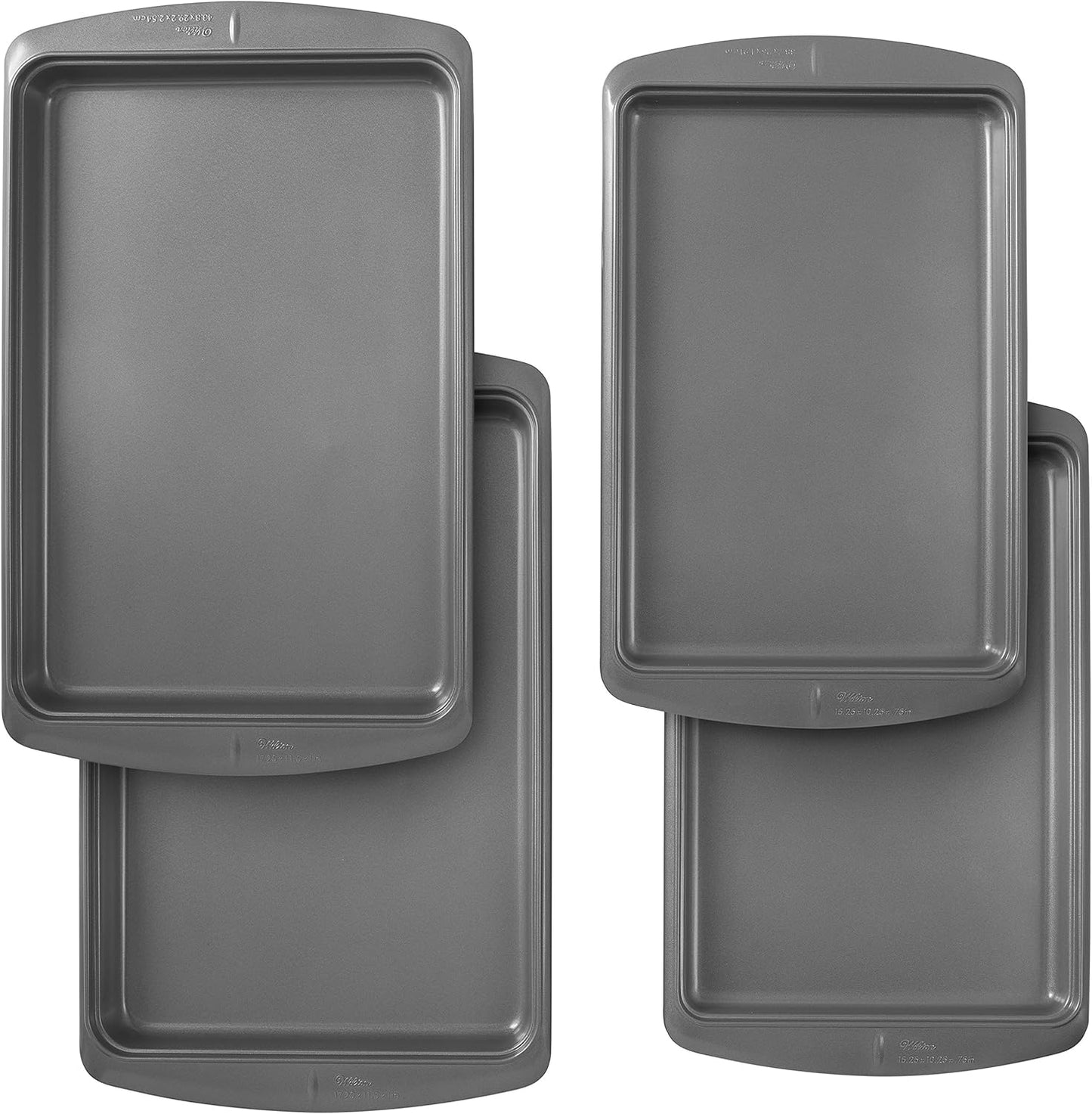 Wilton Ever-Glide Non-Stick Cookie Baking Sheet Set - 4-Piece Steel for Perfect Cookies