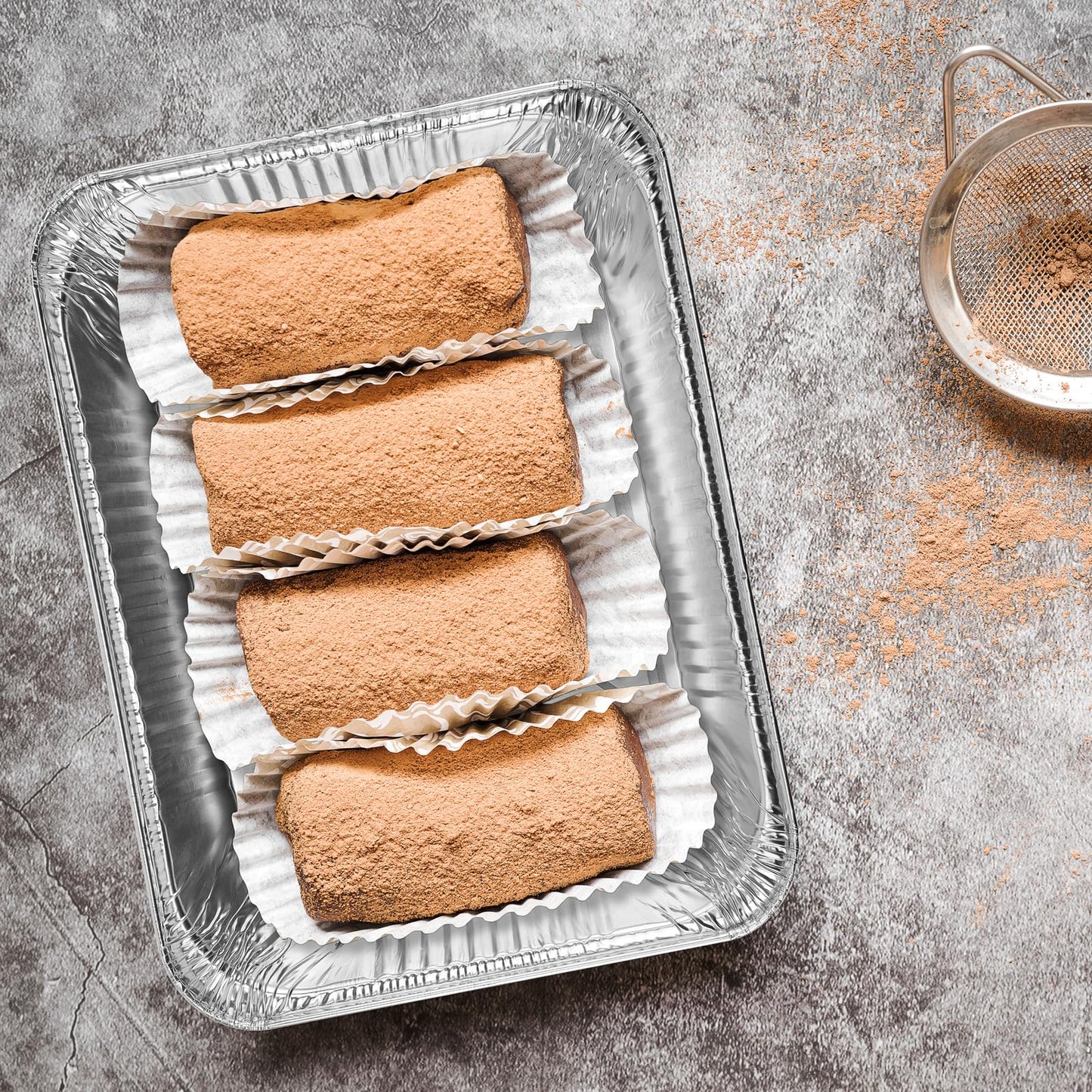 Roponan 9x13 Aluminum Foil Pans, 40-Pack Half Size Disposable Aluminum Foil Trays, Deep Steam Table Pans for Cooking, Baking, Grilling, Roasting, Heating & Serving Food