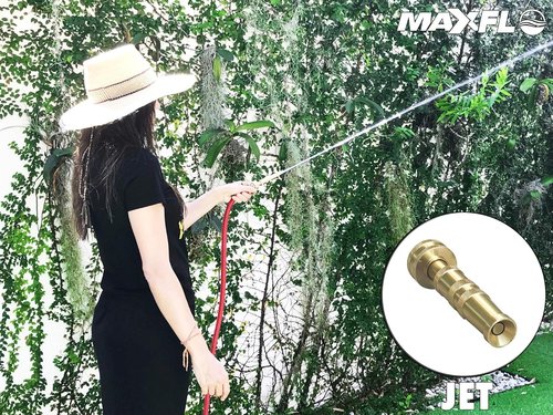 Brass Water Hose Nozzle by High Pressure - Heavy Duty Adjustable Spray Nozzle for Garden Hoses | Fits Standard Hoses