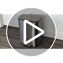 SONGMICS 13-Gallon Kitchen Trash Can Stainless Steel Soft Close - Metallic Silver