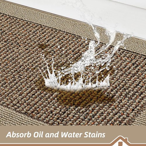 BEQHAUSE Kitchen Runner Rug - Non-Slip, Absorbent & Stain Resistant | 24"x60", Taupe, Machine Washable