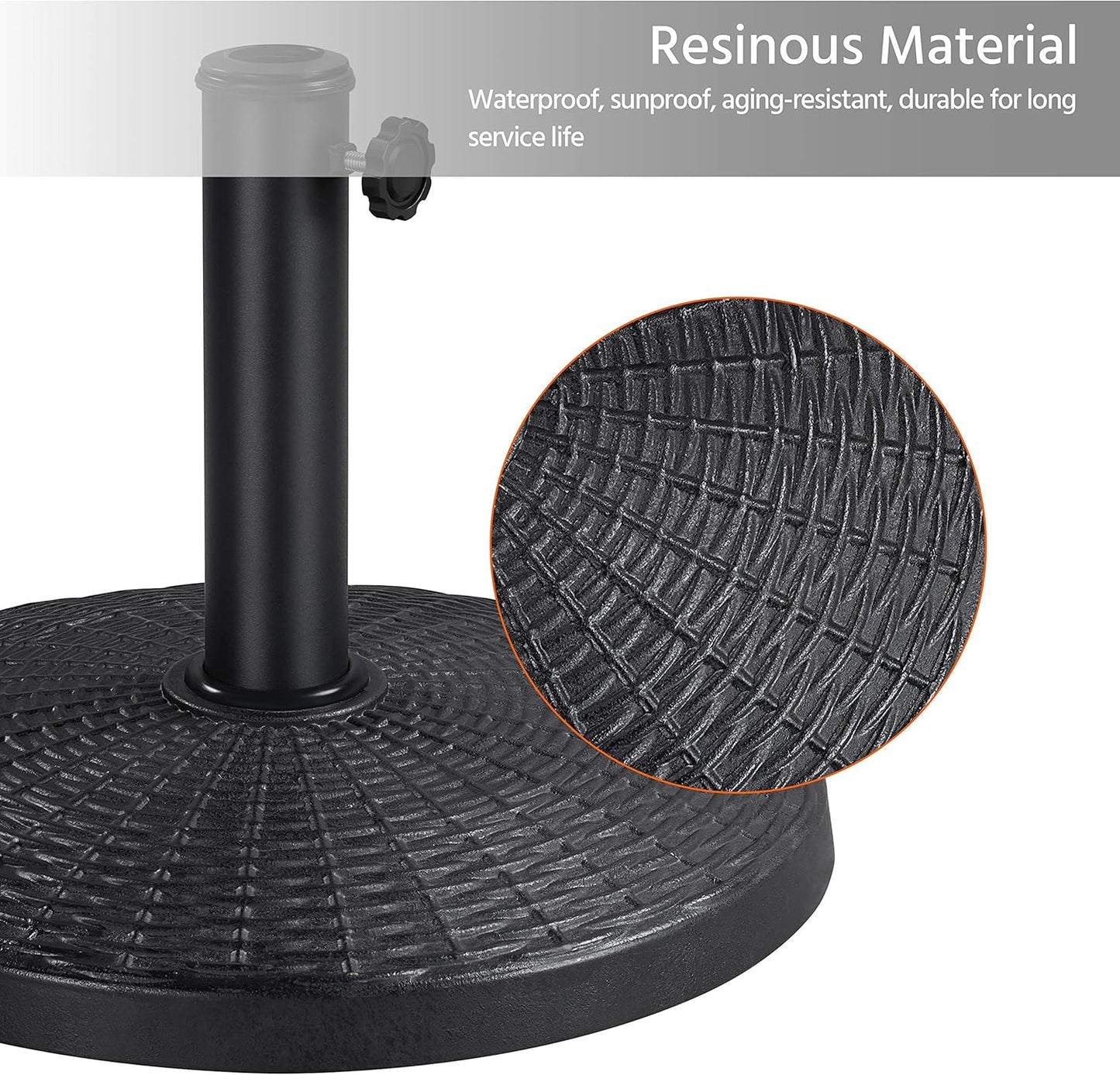 Yaheetech Heavy Duty Outdoor Umbrella Base - 22 lbs 18" Round Stand for Patio & Garden, Black