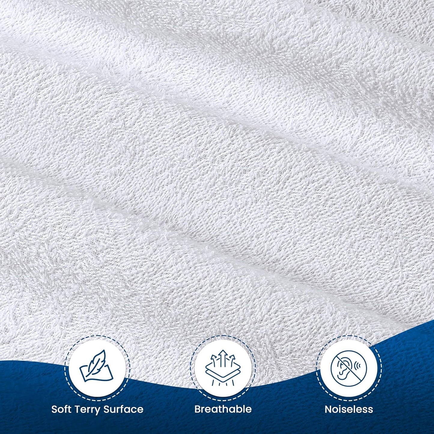 Utopia Bedding Twin Size Mattress Protector - Waterproof Terry Cover, Soft & Breathable, 15" Deep Pockets | White