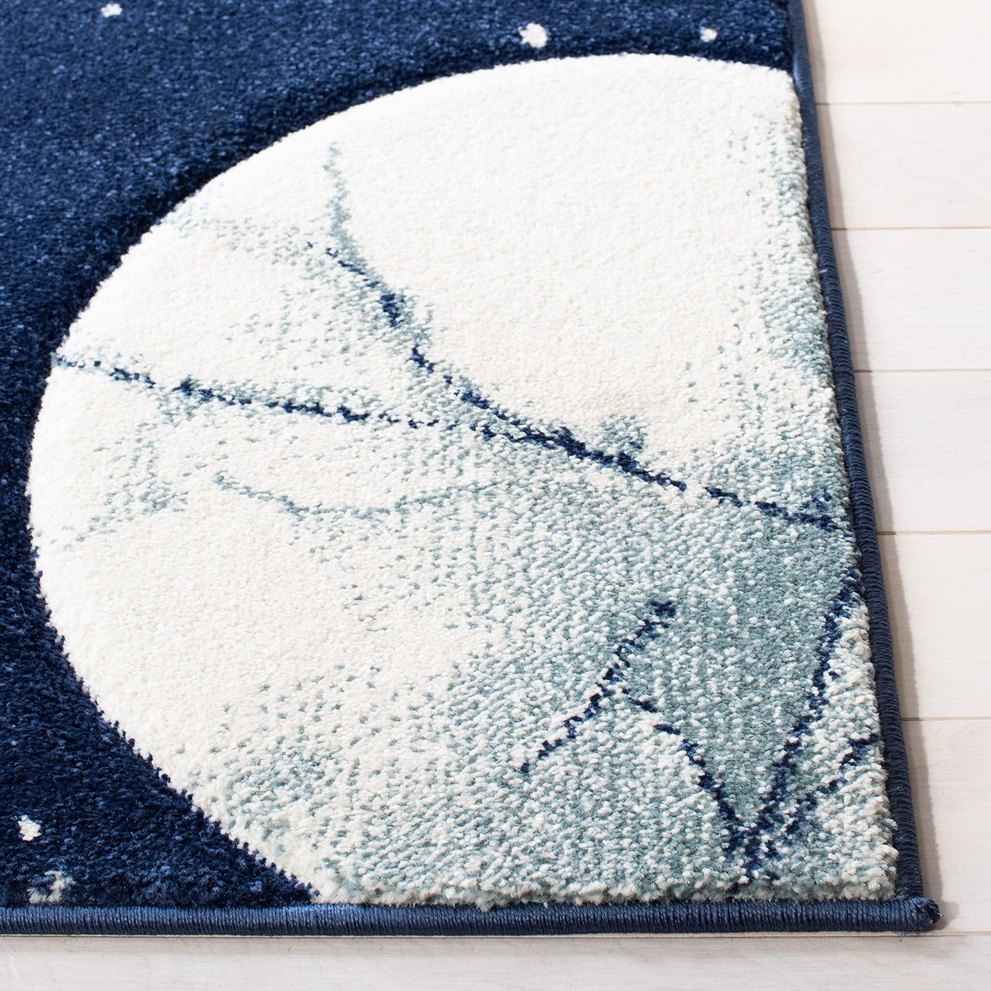 SAFAVIEH Carousel Kids Collection Accent Rug - 3'3" x 5'3", Navy & Ivory, Non-Shedding & Easy Care, Ideal for High Traffic Areas for Boys & Girls in Playroom, Nursery, Bedroom (CRK103N)