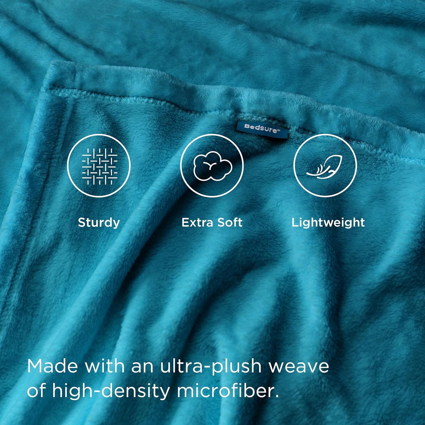 Bedsure GentleSoft Fleece Blanket - King Size Teal | Soft, Lightweight, Plush Microfiber 108x90 Inches