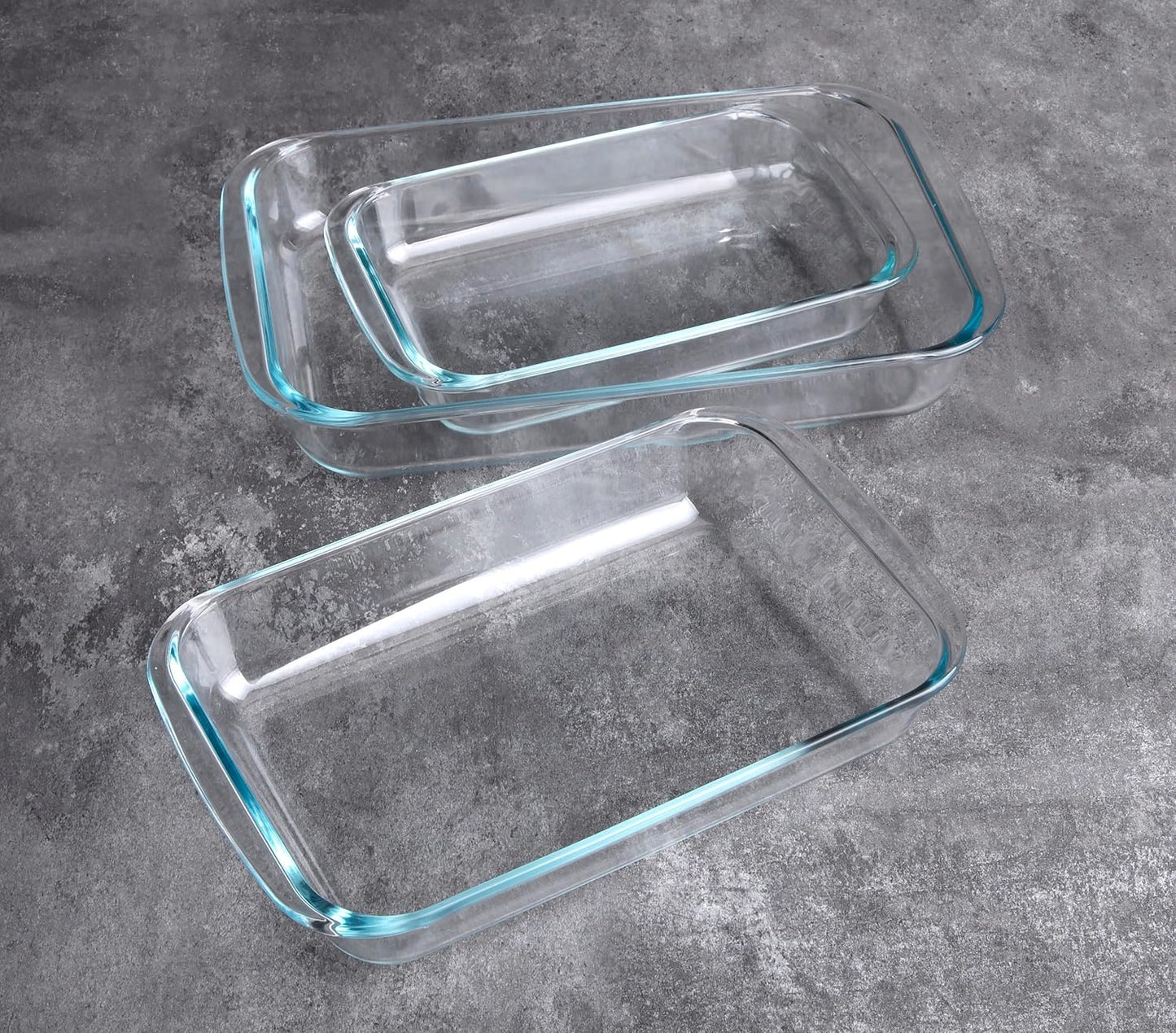 Tempered Glass Bakeware Set by [Brand Name] - 3 Rectangular Baking Dishes (1L, 1.5L, 2L) for Versatile Cooking