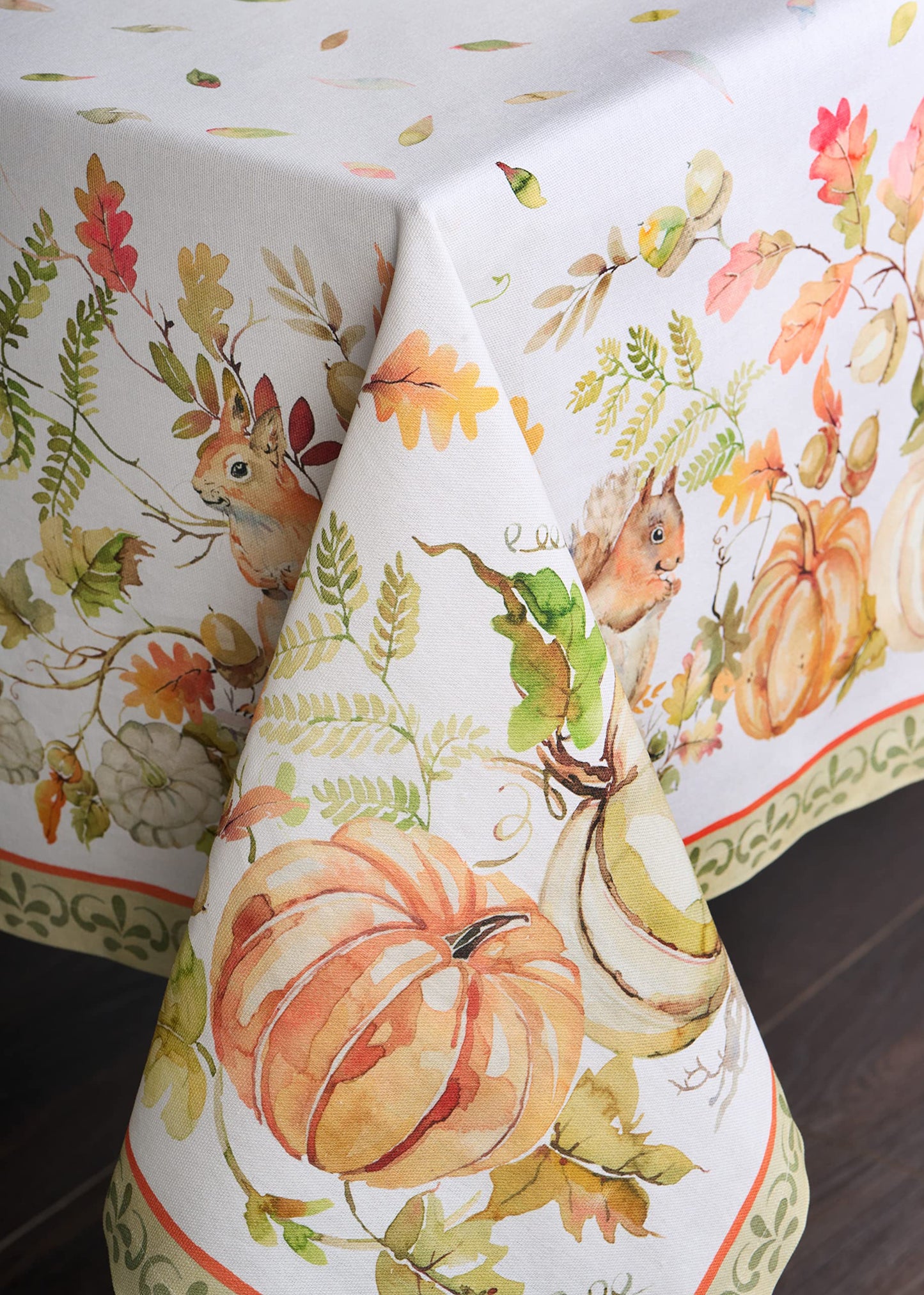 Maison d' Hermine Table Cloth Rectangle Table 100% Cotton 60 x 90 Inches Fall Tablecloth Reusable Everyday Use for Thanksgiving Christmas Decorations Dining Farmhouse Party (Pumpkin Passion)
