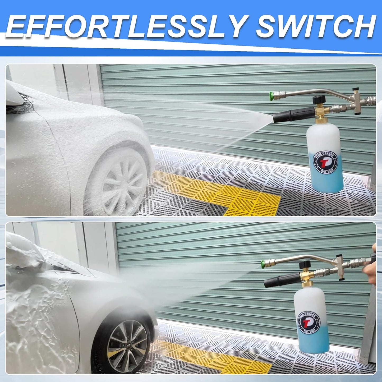 Tool Daily Foam Cannon - Dual Connector Accessory with 5 Nozzle Tips | 1 Liter Capacity