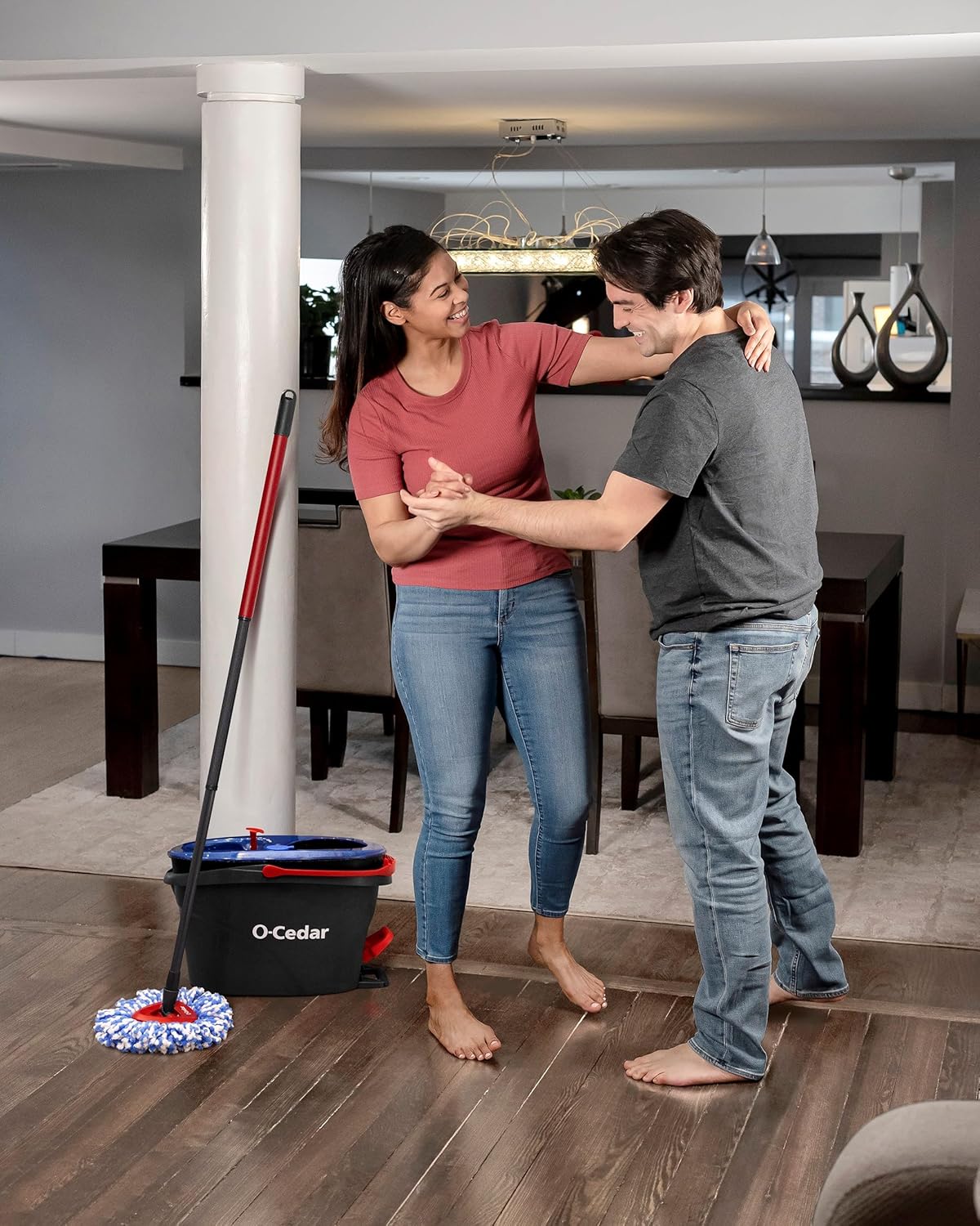 O-Cedar RinseClean Spin Mop System - Effortless Cleaning with Water | Eliminates 99% of Bacteria