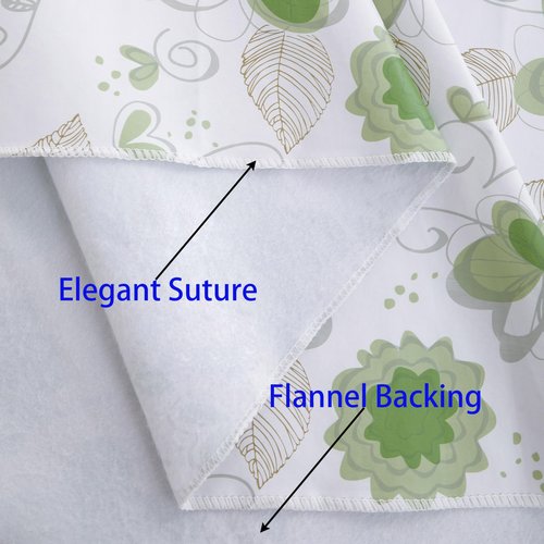Heavy Duty Vinyl Tablecloth with Flannel Backing Waterproof Oil-Proof Plastic Table Cloth Stain-Resistant Wipeable Rectangle or Square Table Cover for Indoor and Outdoor (Floral and Leaf,60x102 Inch)