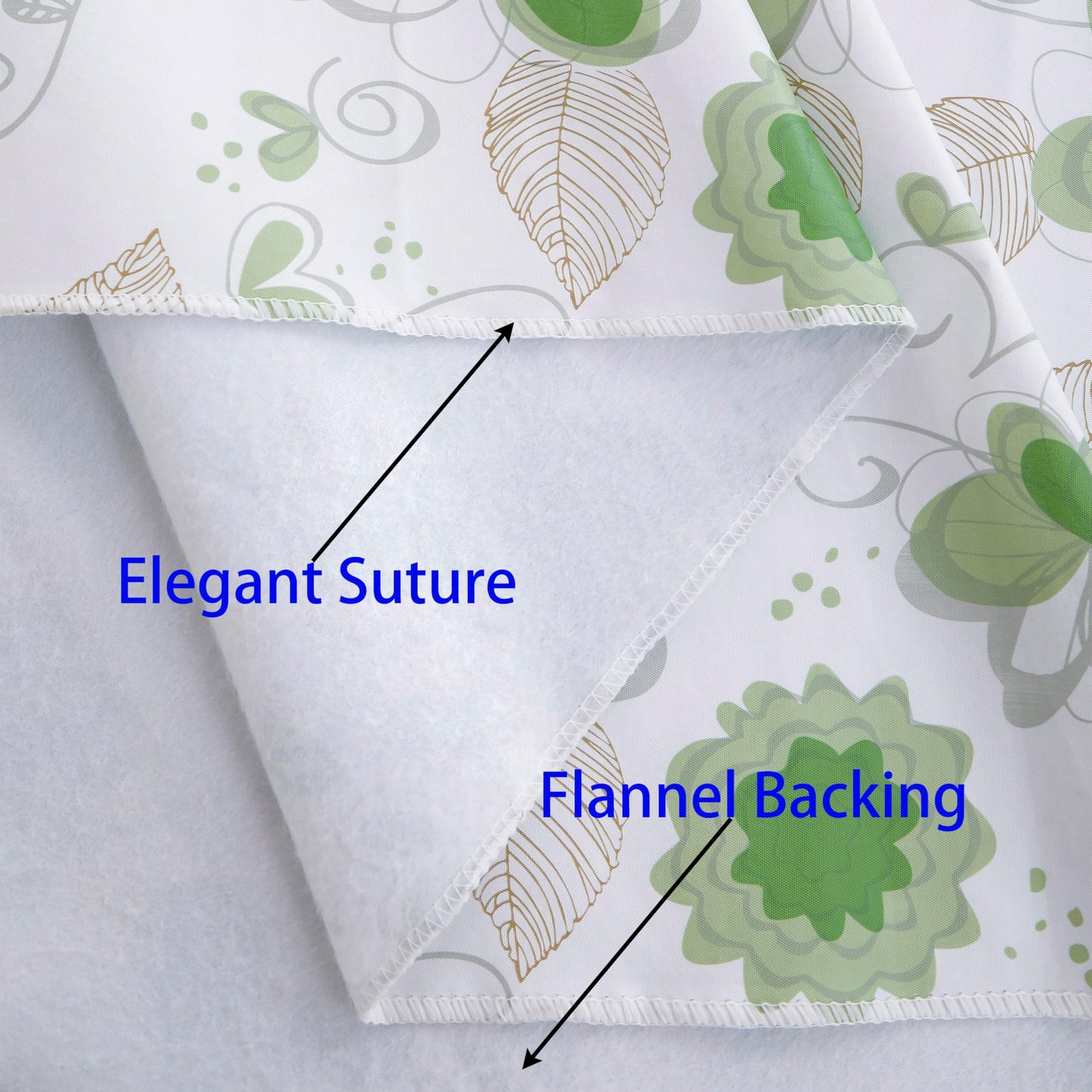 Heavy Duty Vinyl Tablecloth with Flannel Backing Waterproof Oil-Proof Plastic Table Cloth Stain-Resistant Wipeable Rectangle or Square Table Cover for Indoor and Outdoor (Floral and Leaf,60x84 Inch)