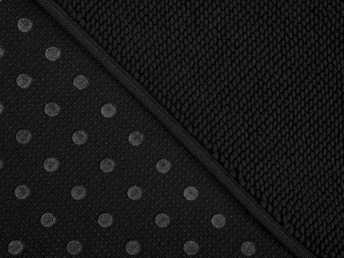 Cotton Paradise Non-Slip Bath Mat - 100% Cotton, Soft & Absorbent, 17x24 Inch, Quick Dry, Black