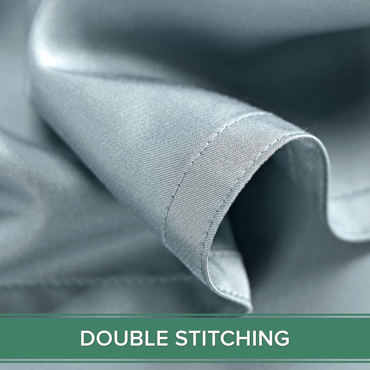Pure Bamboo Full Bed Sheet Set - 100% Organic Viscose, Luxuriously Soft & Cooling, Sterling Blue