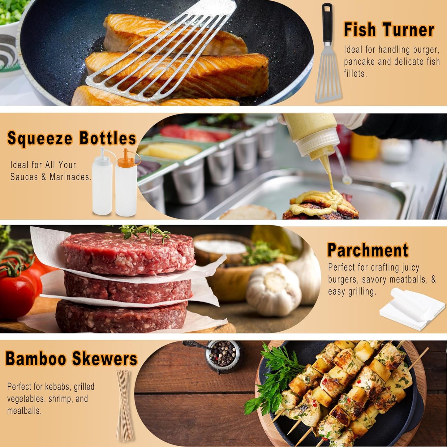 238PCS Premium Griddle Accessories Kit - Essential Tools for Flat Top Grill | Includes Enlarged Spatulas, Burger Press & Basting Cover