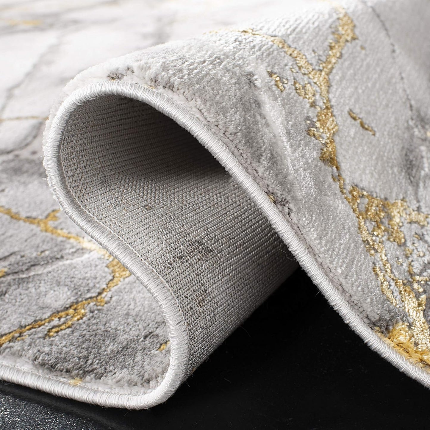 SAFAVIEH Craft Collection Accent Rug - 4' x 6', Grey & Gold, Modern Abstract Design, Non-Shedding & Easy Care, Ideal for High Traffic Areas in Entryway, Living Room, Bedroom (CFT877F)