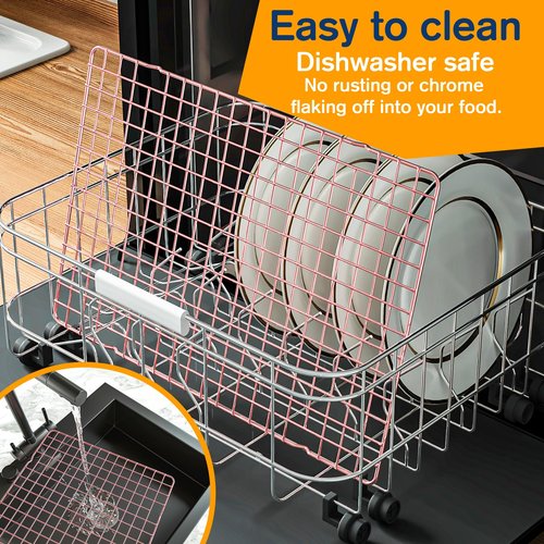 2-Pack Cooling Racks for Cooking and Baking - 10" x 15"Heavy Duty Stainless Steel Wire Rack for Baking, Grilling, Roasting - Oven & Dishwasher Safe - Fits Jelly Roll Sheet Pan（Rose Gold）