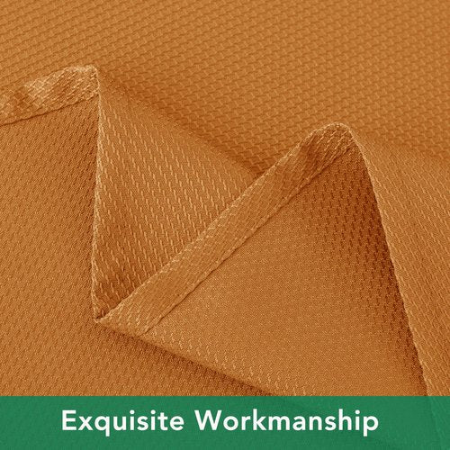 Biscaynebay Fall Tablecloth Textured Fabric Square Tablecloths 90x90 Inch, Bronze Thanksgiving Autumn Harvest Water Resistant Fabric Tablecloths for Kitchen, Dining, Wedding, Parties Machine Washable