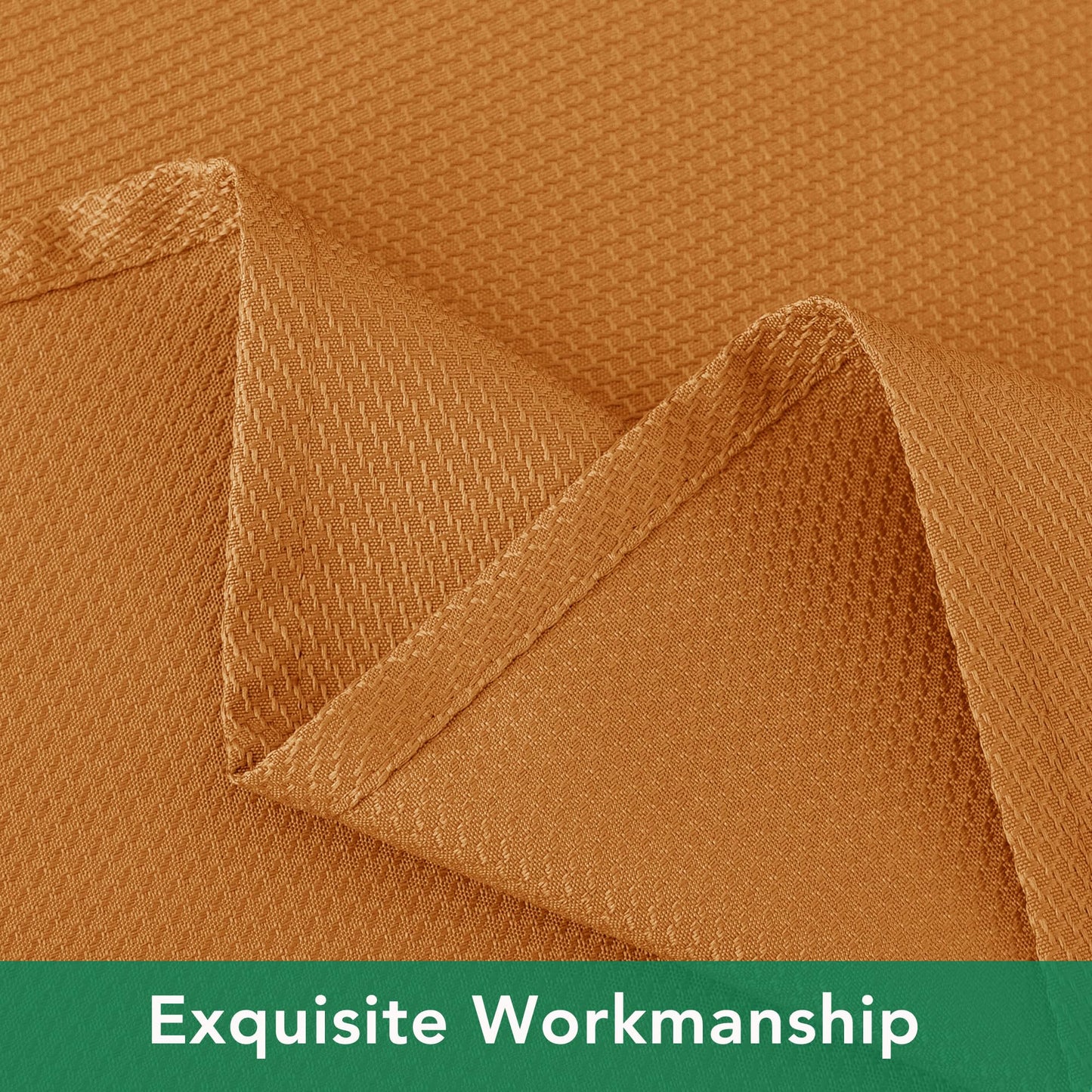 Biscaynebay Fall Tablecloth Textured Fabric Square Tablecloths 70x70 Inch, Bronze Thanksgiving Autumn Harvest Water Resistant Fabric Tablecloths for Kitchen, Dining, Wedding, Parties Machine Washable