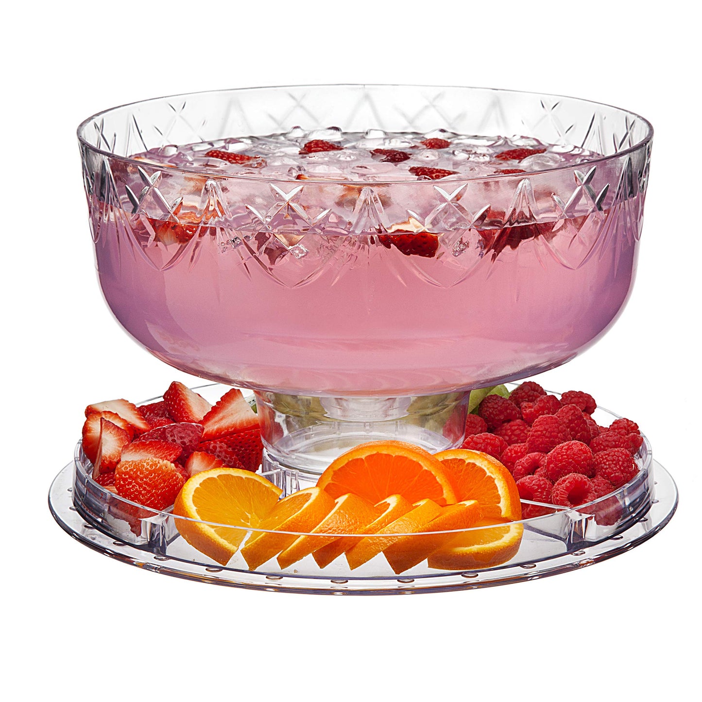 Godinger Cake Stand and Serving Plate Platter with Dome Cover, 6 in 1 Multi-Purpose Use, Shatterproof and Reusable Acrylic - Dublin Collection, Blue