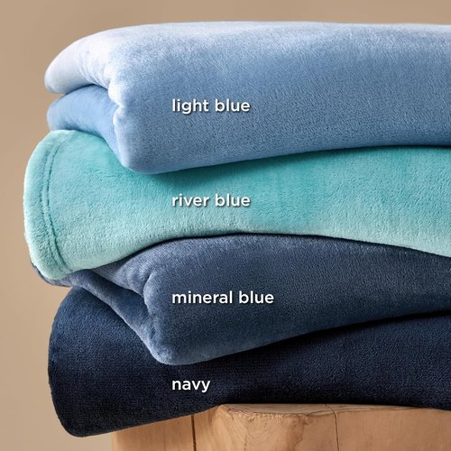 Bedsure GentleSoft Fleece Bed Blanket - Soft, Lightweight, Plush Cozy Luxury in Mineral Blue | 84x90 Inches
