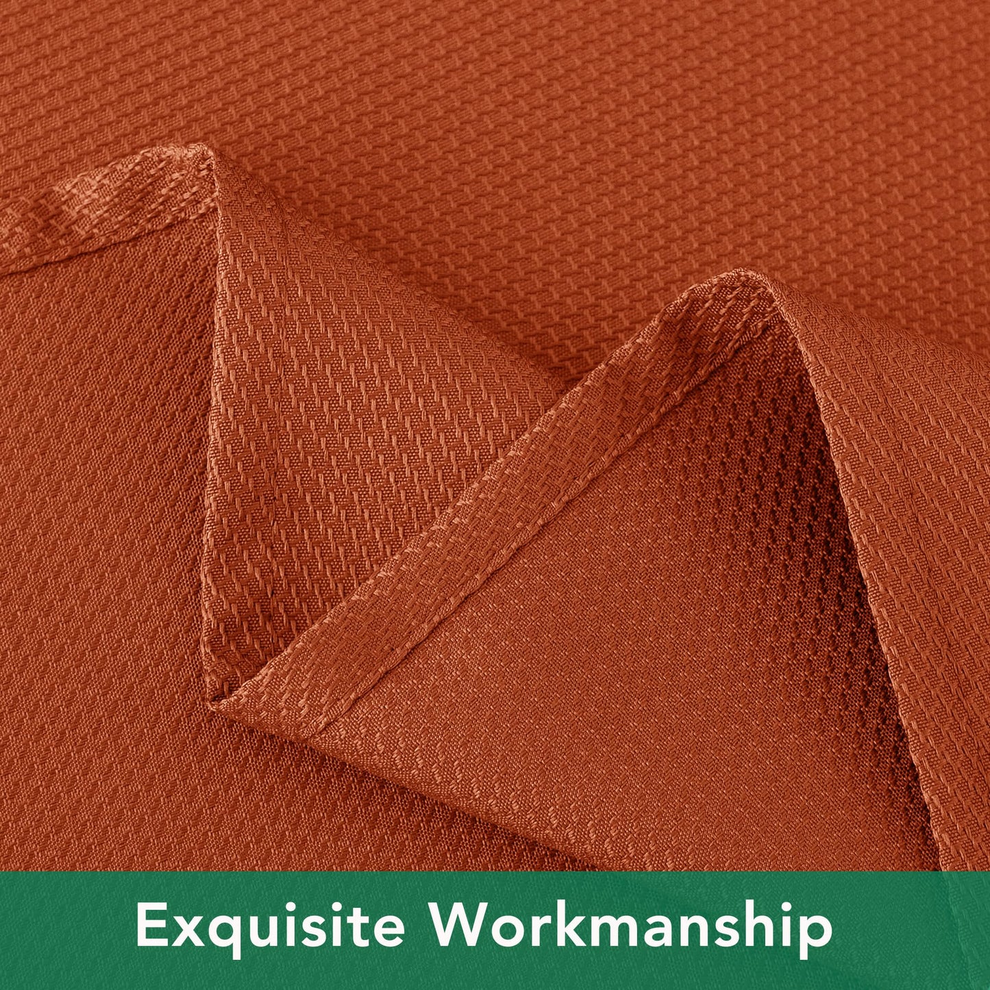 Biscaynebay 2 Pack Textured Fabric Round Tablecloths 60'' for Tables diameters from 28" to 48", Rust Table Cloth Water Resistant Small Circle Folding Table Covers for Dining Kitchen Wedding Parties