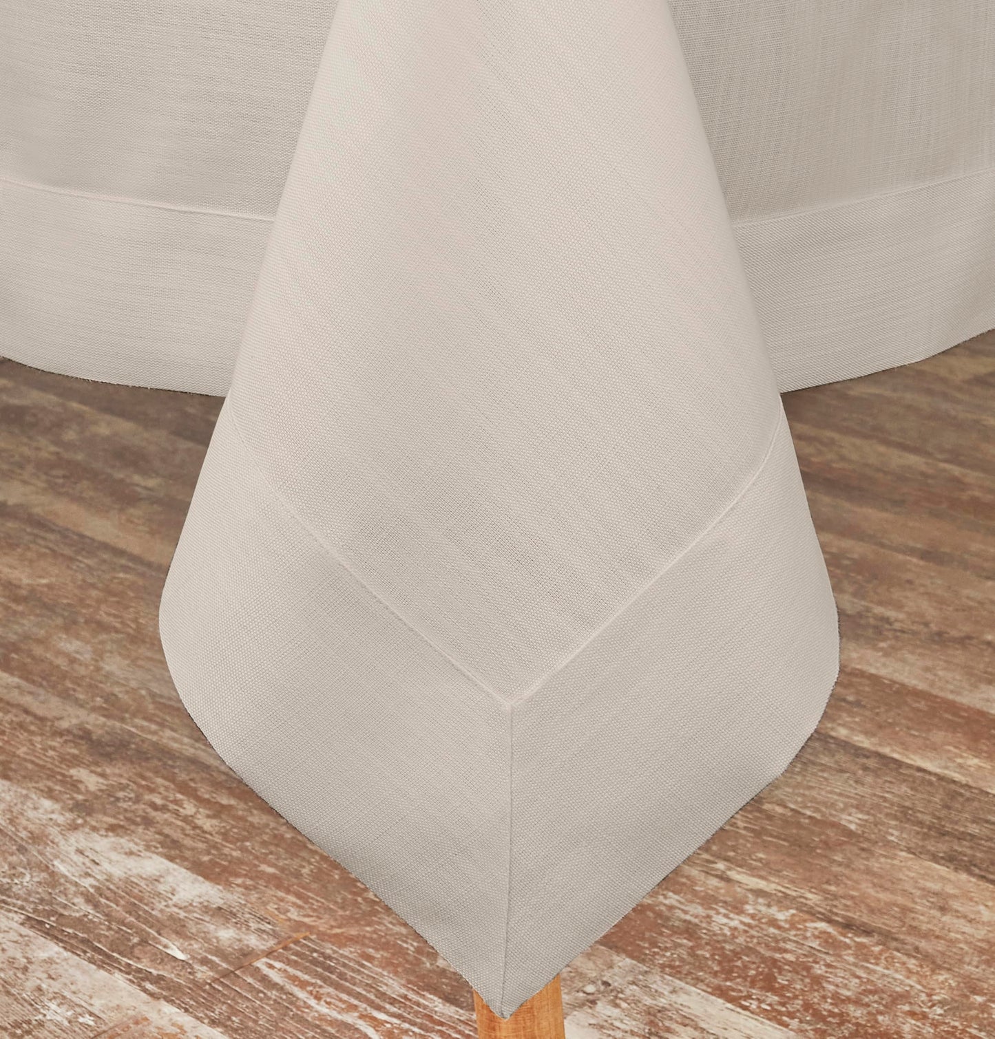 D'Moksha Homes Natural Tablecloth 60 x 60 Inch - Premium Faux Linen Tablecloth - Machine Washable Square Table Throw Natural Linen Tablecloth, 100% Recycled Fabric for Dining