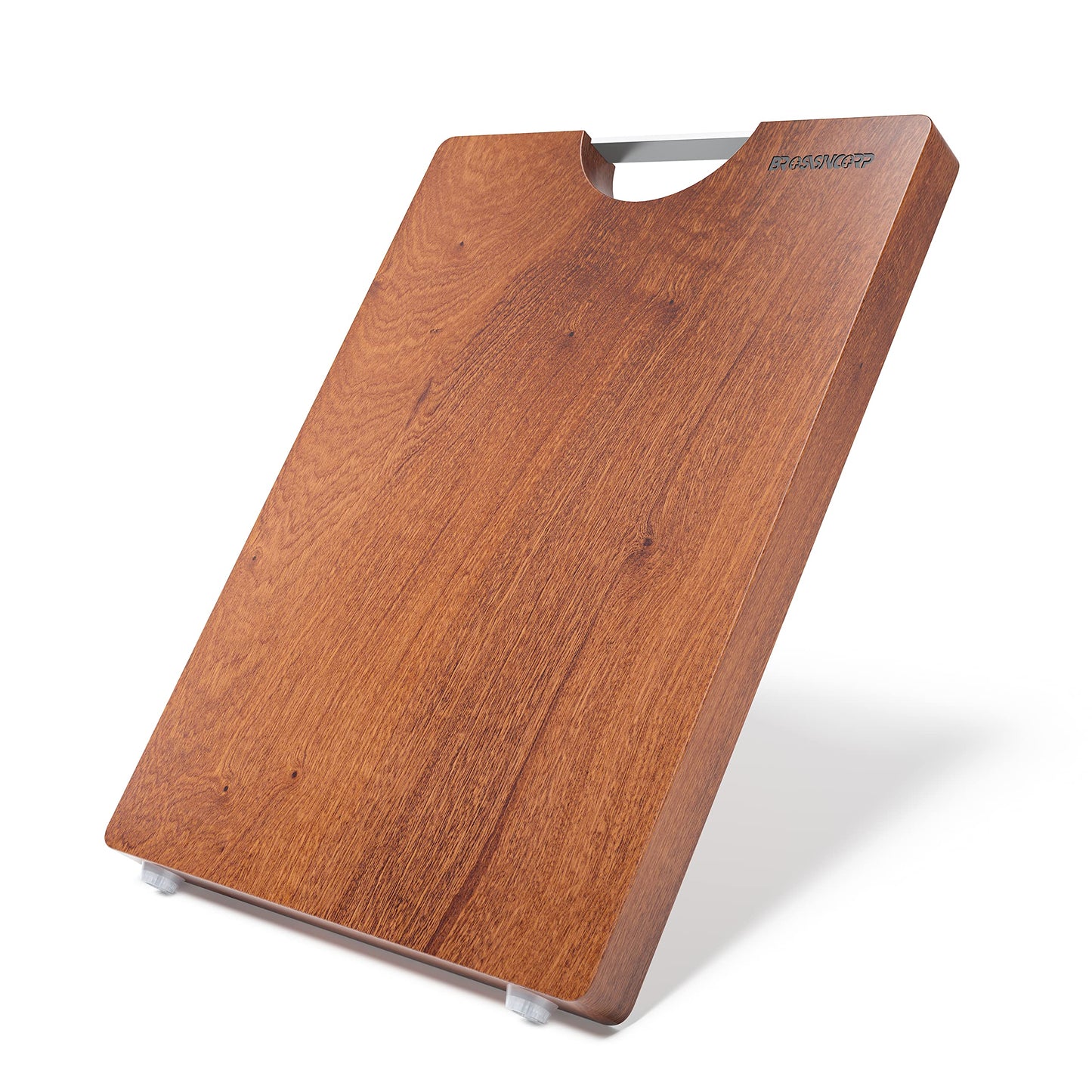Brosisincorp Real Solid Sapele Cutting Board One Piece No Glue Non Toxic All Whole Single Wood Butcher Block Thick Hard Wood Heavy Duty Edge Grain (X-Large, 17.71"L*11.81"W*1.18"Th)