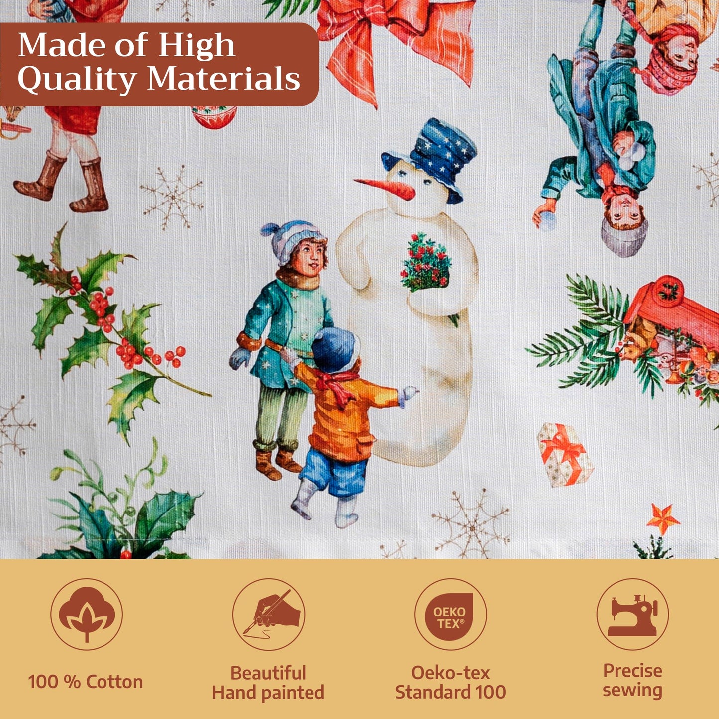 Maison d' Hermine Table Cloth Rectangle Table 100% Cotton 70 x 120 Inches Fall Tablecloth Reusable Everyday Use for Thanksgiving Christmas Decorations Dining Farmhouse Party (Chromo)