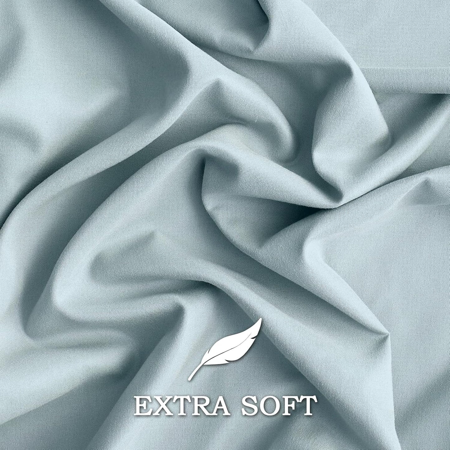 Q&J Fabric Co. Standard Size Pillow Cases - Soft Brushed Microfiber, Wrinkle-Free & Fade-Resistant | Set of 2 (20x26'', Baby Blue)