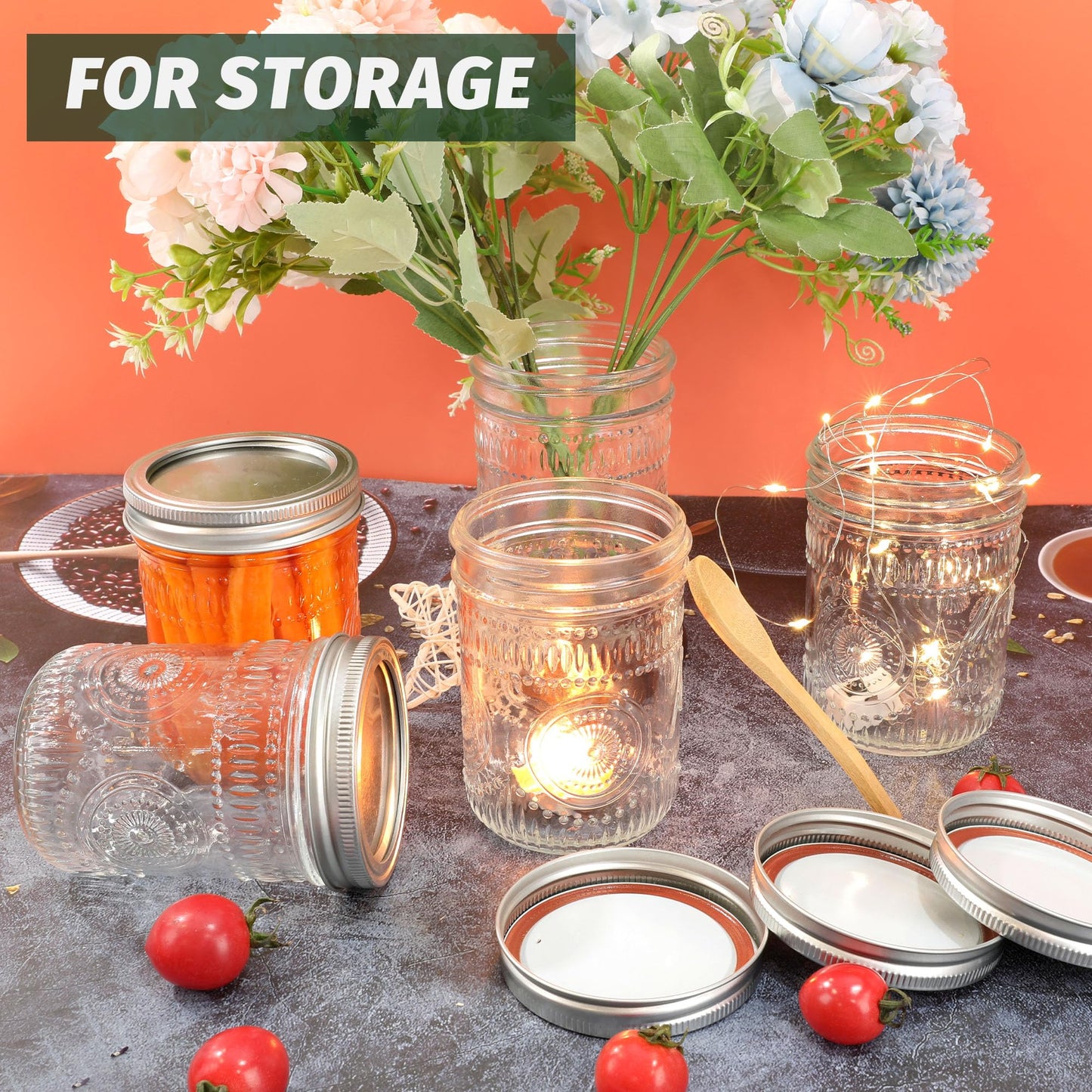 Mason Jars 16oz 12Pack - Canning Jars with Airtight & Leakproof Seal, Versatile Wide Mouth - Wide Mouth Mason Jars Perfect for Canning, Storing, Meal Prep - Ideal for Home Cooks & Crafters