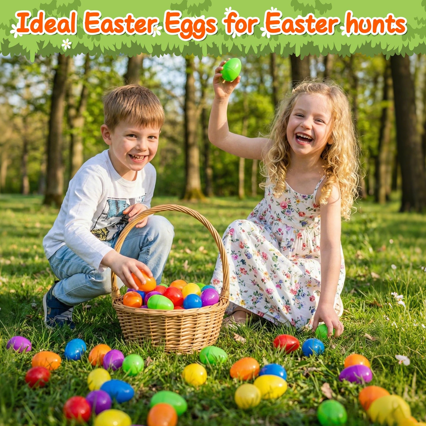 kortes 1000pcs Plastic Easter Eggs, 6 Colors 2.3" Empty Fillable Eggs Bulk for Easter Basket Stuffers Easter Eggs Hunts Party Favors, Classroom Prize Supplies (1000)