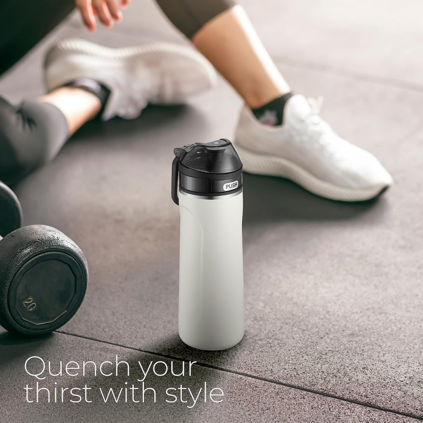 SipX™ 18 oz Premium Stainless Steel Water Bottle with Straw Lid – Triple Insulated, Leakproof, BPA-Free – Slim, Durable Bottle for School, Gym, Office – White