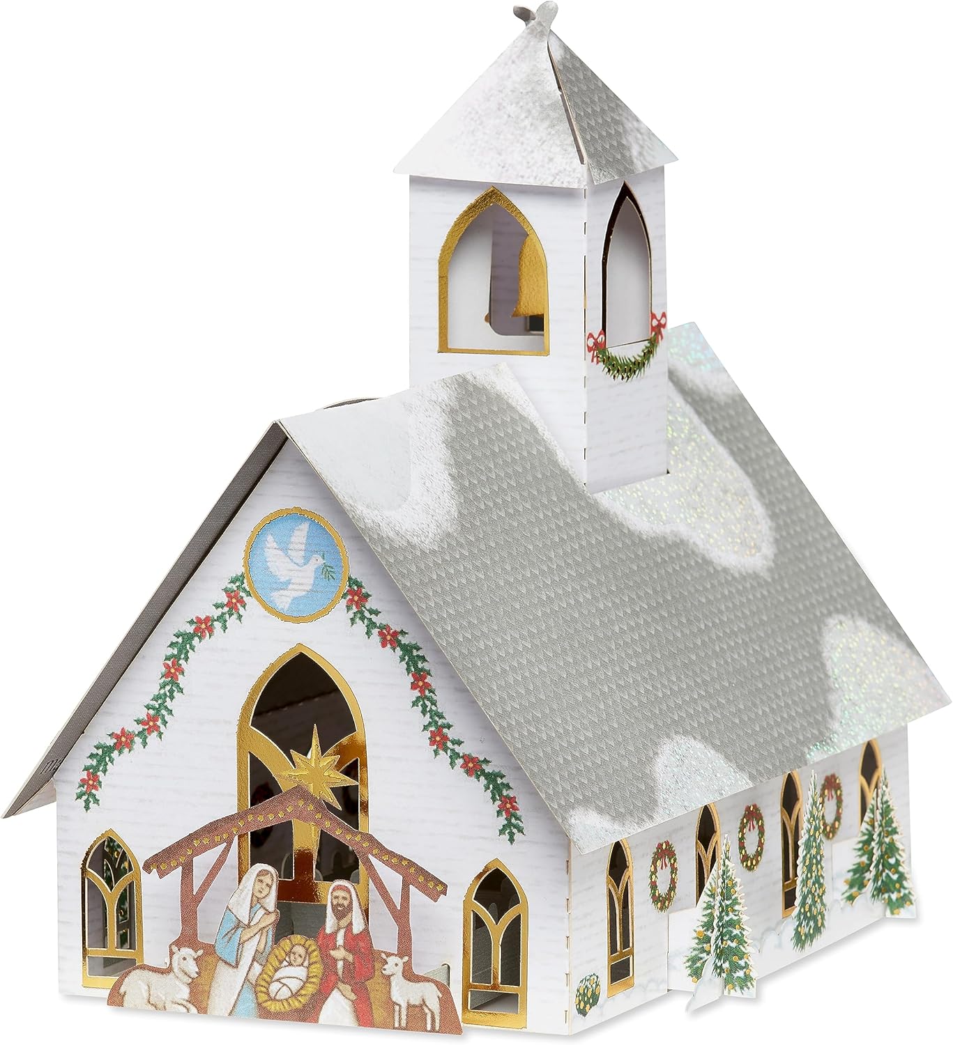 American Greetings Christmas Decoration - Magic Moments Church Design for Festive Cheer