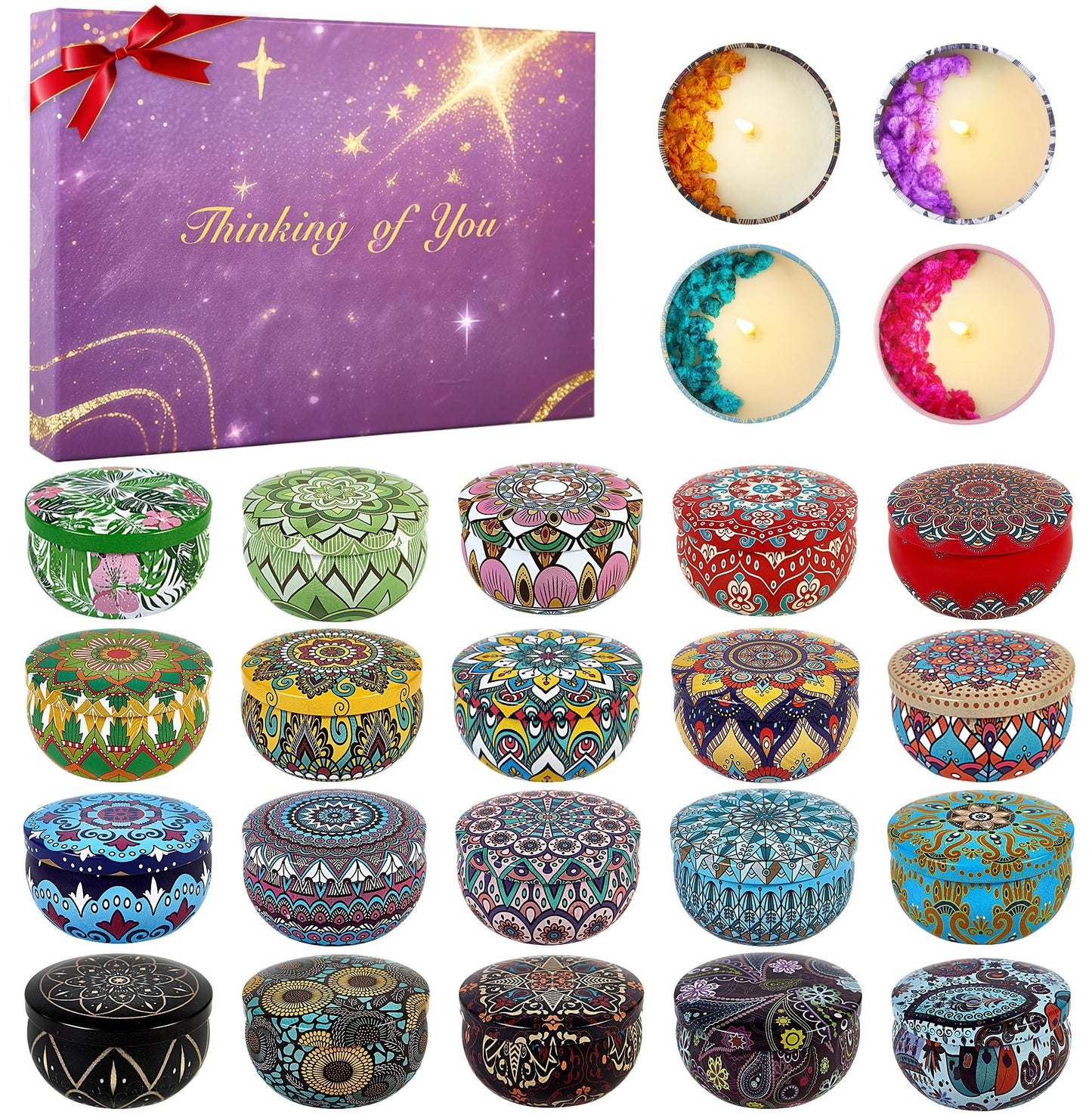 Advent Calendar 2025 - 24 Days Scented Candles Gift Set Christmas Advent Calendars Aromatherapy Candle - Birthday Thanksgiving Mother's Day for Adult Women with Gift Box