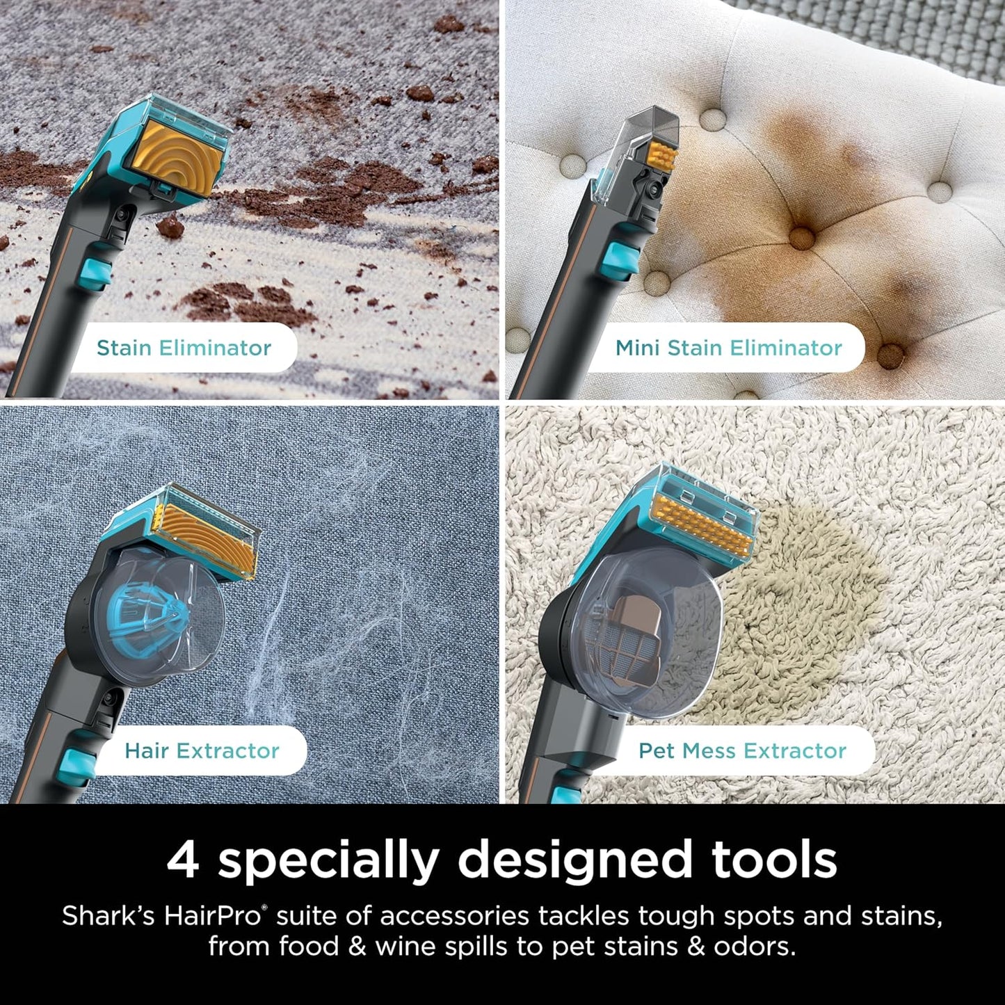 Shark StainStriker HairPro Portable Carpet Cleaner - Self-Cleaning with Pet Hair Tools & Solutions | Copper, 4 Cleaning Tools