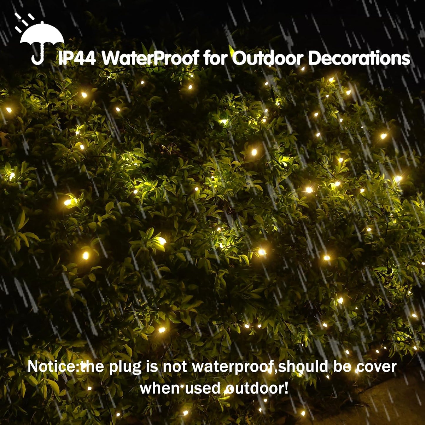 Skiennix LED Christmas Net Lights - 100 LED Warm White Outdoor Decorations | 5ft x 5ft Green Wire Mesh for Bushes & Trees