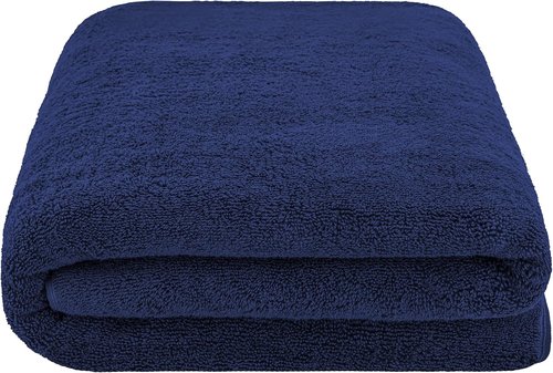 Cotton Paradise Oversized 100% Cotton Bath Sheet - Extra Large Turkish Towel in Navy Blue | 40x80 Inches