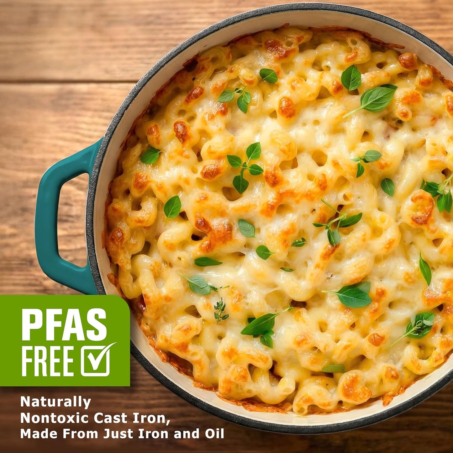 Mueller DuraCast Dutch Oven Pot - 6 Quart Enameled Cast Iron for Sourdough Baking | PFOA-Free, 500°F Oven Safe, Emerald