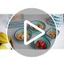 Yaomiao 16-Pack Collapsible Food Storage Containers with Lids - Gray & Blue