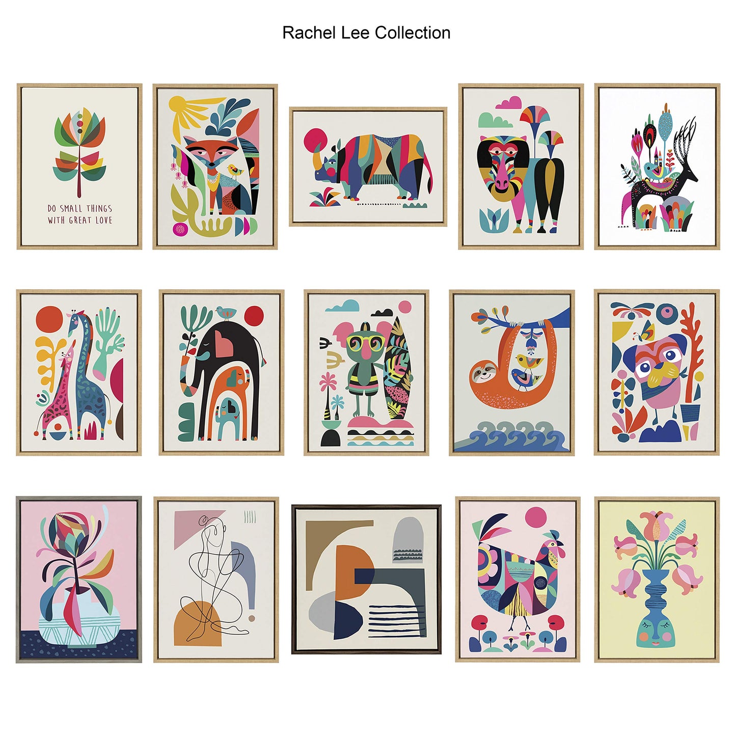 Kate and Laurel Sylvie Mid Century Modern Kookaburra Framed Canvas Wall Art by Rachel Lee of My Dream Wall, 18x24 Natural, Abstract Animal Art for Wall