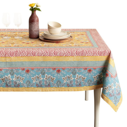 Maison d' Hermine Table Cloth Rectangle Table 100% Cotton 60 x 90 Inches Tablecloth Reusable Decorative for Dining Kitchen Room Farmhouse Home Gifts for Mothers Day Spring Summer - Marquise