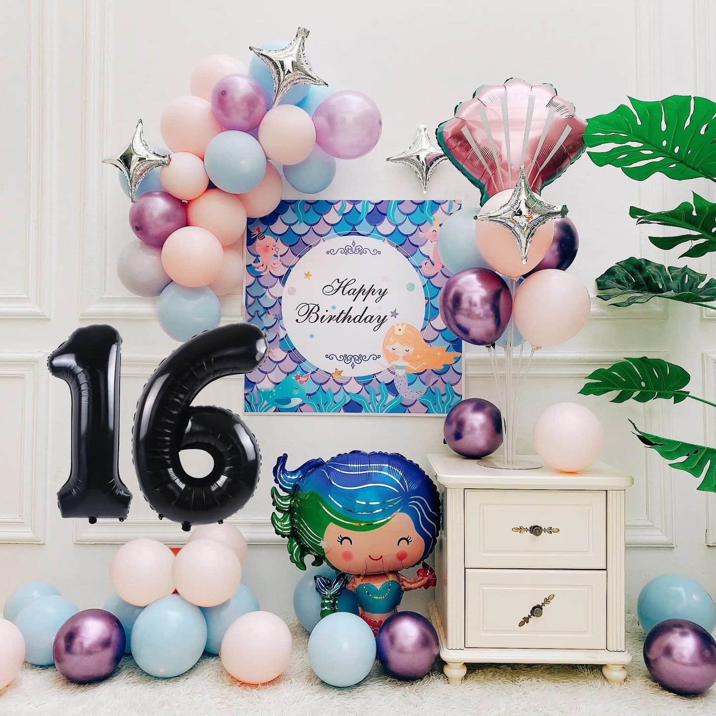 Smlpuame 40 inch Number Balloon 0-9 Green Large Number 16 Balloons,Digital Balloons for Birthday Party Celebration Decorations Supplies, Helium Foil Number Balloons for Wedding Anniversary