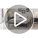 Full Size Metal Bed Frame 22 Inch High Platform Bed with Rounded Legs, Noise-Free, Easy Assembly, Black