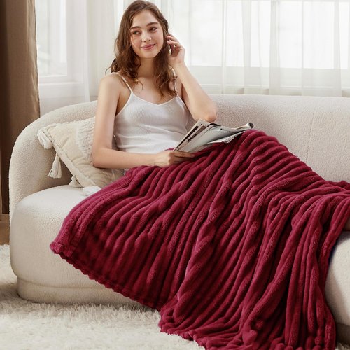 Bedsure GentleSoft Red Blanket - Cozy Soft Couch Throw for Women | Cute 50x60 Inch Design