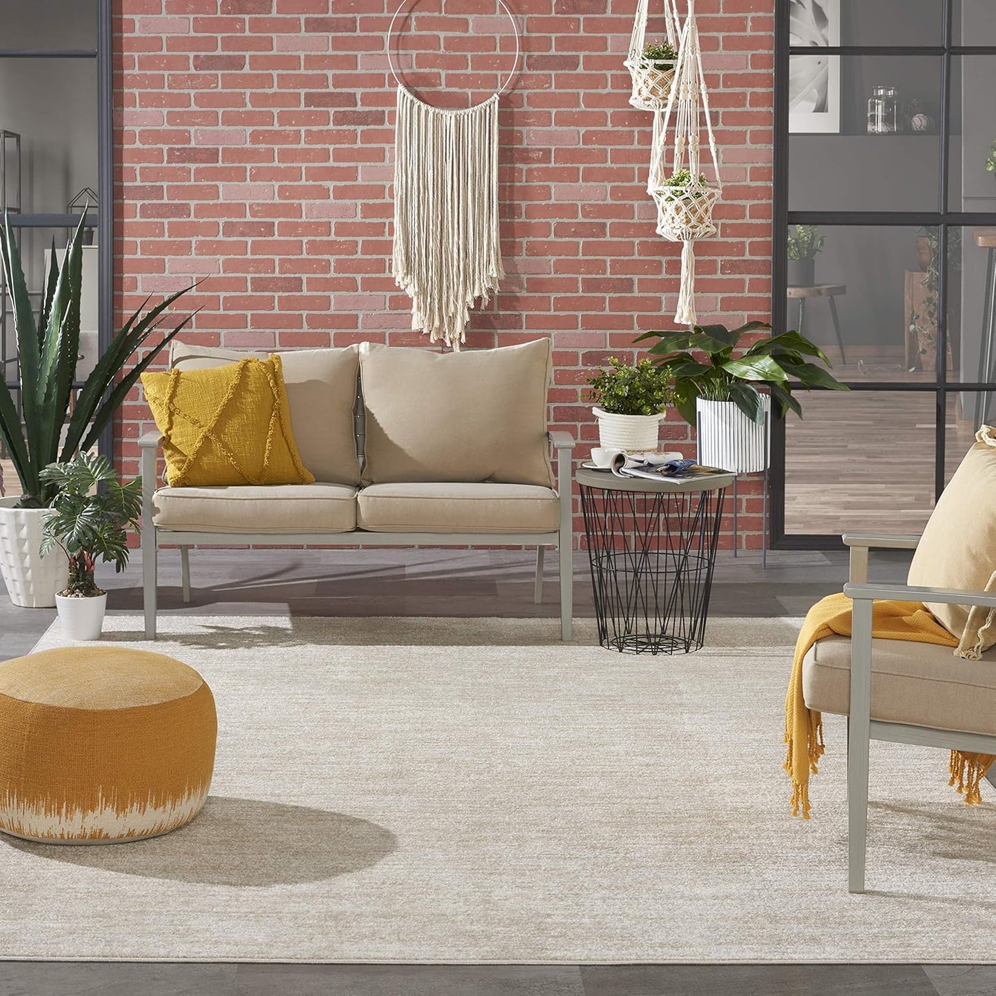 Nourison Home Area Rug - Essentials Ivory Beige, Easy Clean, Non-Shedding | 10' x 14' for Living Room, Bedroom, Kitchen