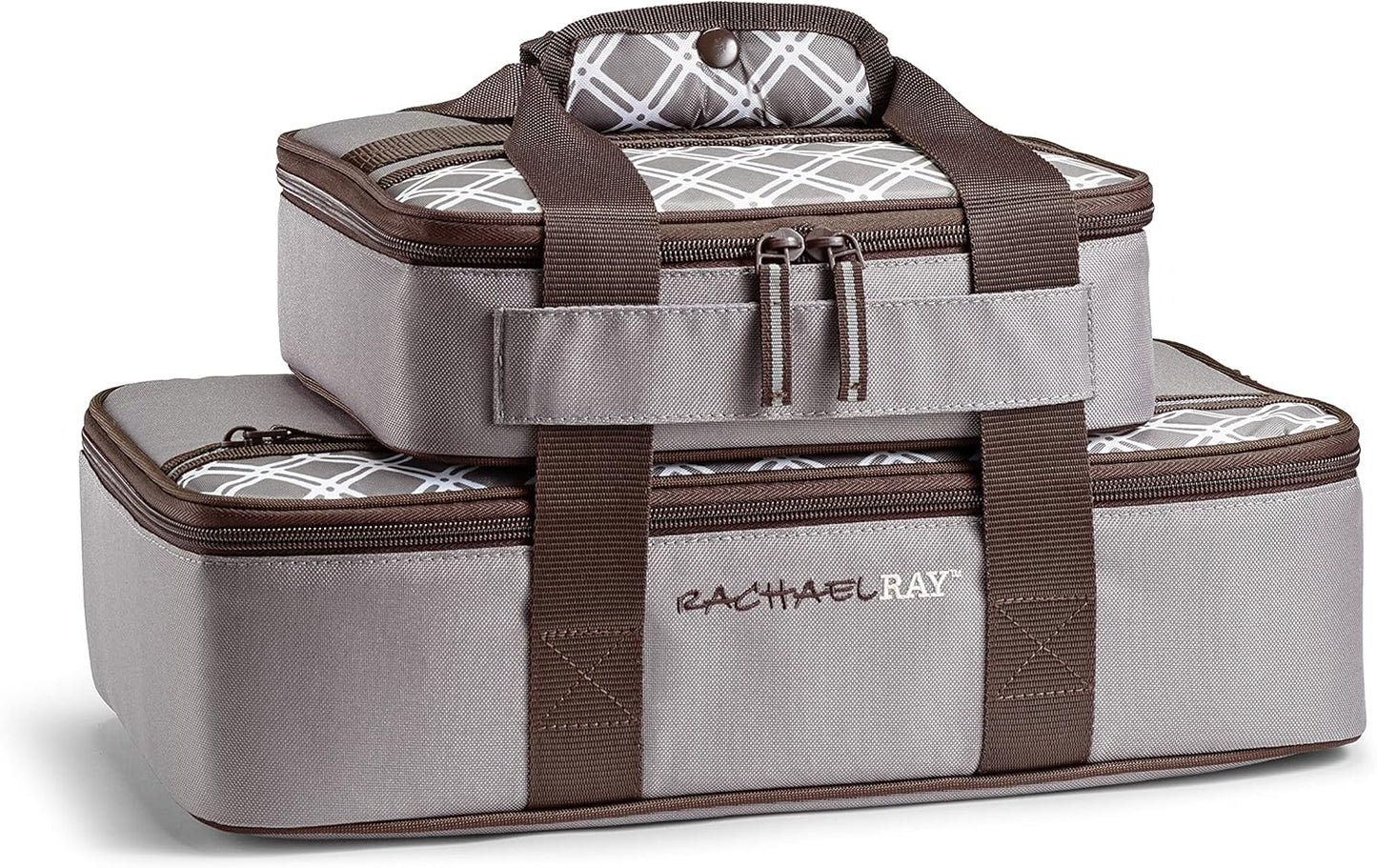 Rachael Ray Insulated Casserole Carrier - Thermal Lasagna Tote for Hot or Cold Food | Fits 9" x 13" Dish, Sea Salt Grey