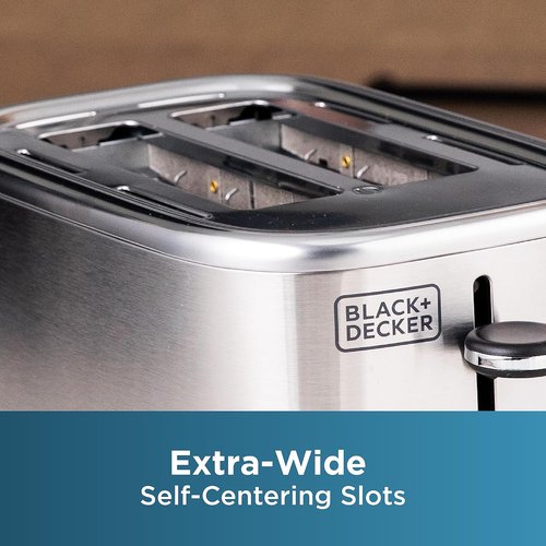 BLACK+DECKER® 2-Slice Toaster - Extra-Wide Slots for Bagels & 7 Toast Shade Settings, Stainless Steel Finish