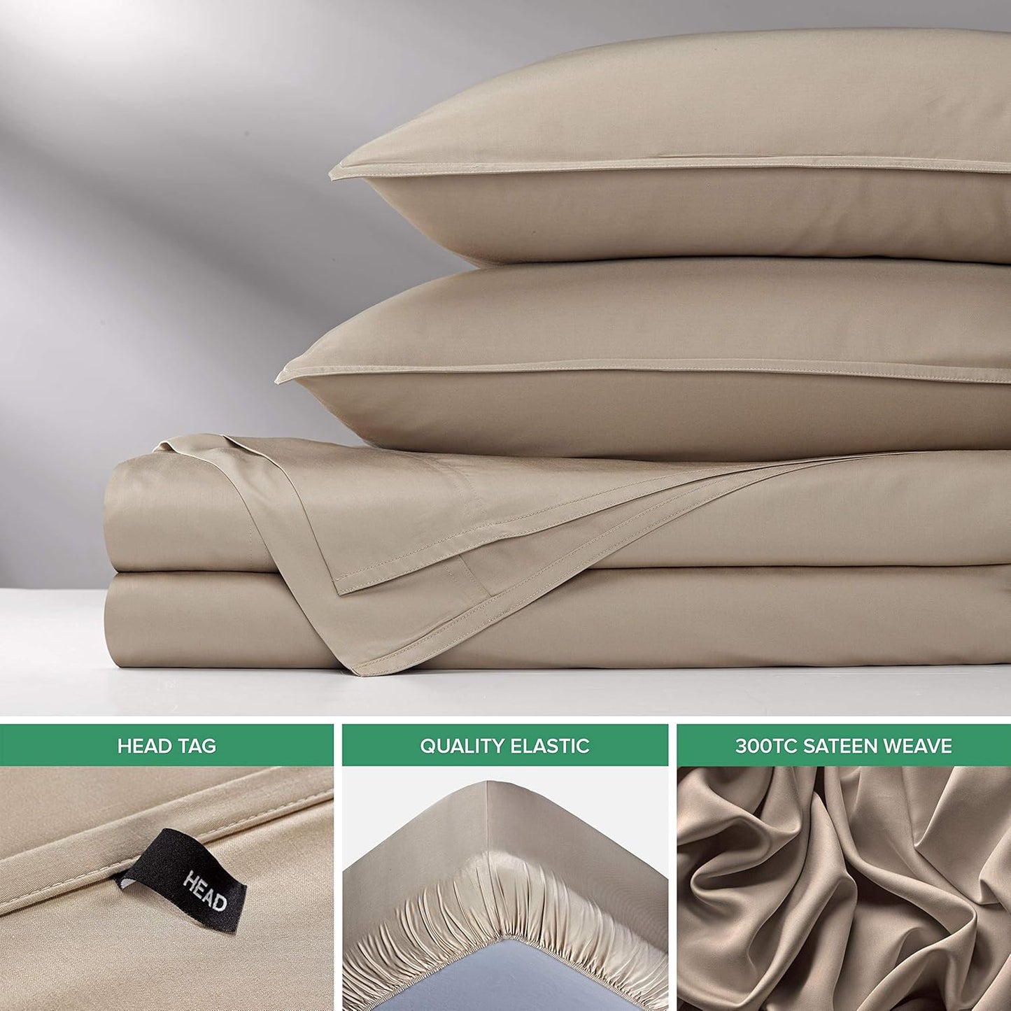 Pure Bamboo Twin XL Sheets - Luxuriously Soft 100% Organic Viscose Bed Sheet Set | Cooling & Durable (Sand)