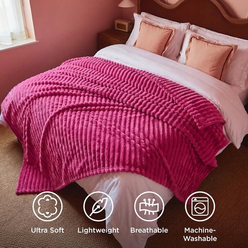 Bedsure GentleSoft Hot Pink Fleece Blanket - Cozy Soft Throw for Couch, Perfect Gift for Women | 108x90 Inches